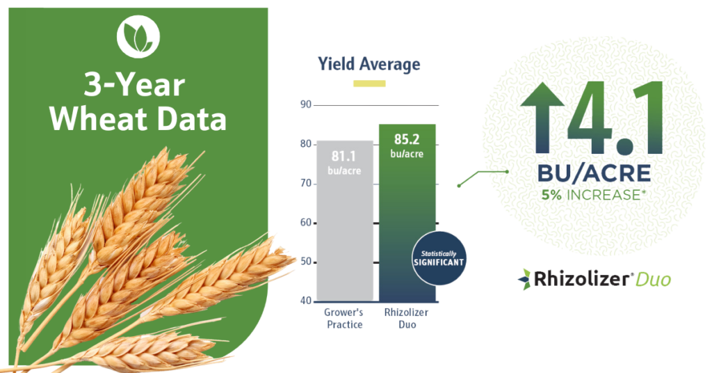 Wheat yield data with Rhizolizer Duo biologicals